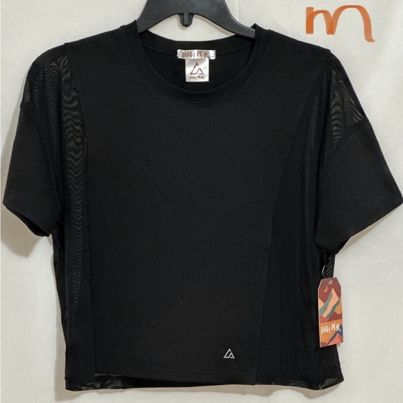 LADIES BLACK NET TOP - Picture 1 of 3